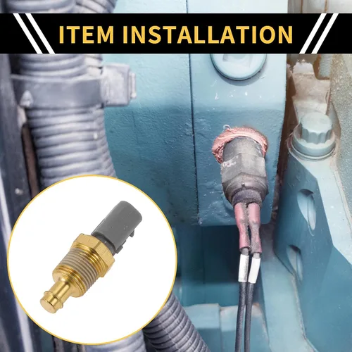 Vista 2 de Sensor de temperatura del refrigerante para Ram 1500 2011-2024 Sensor de unidad de envío de temperatura del agua Número 5149077AB tono dorado