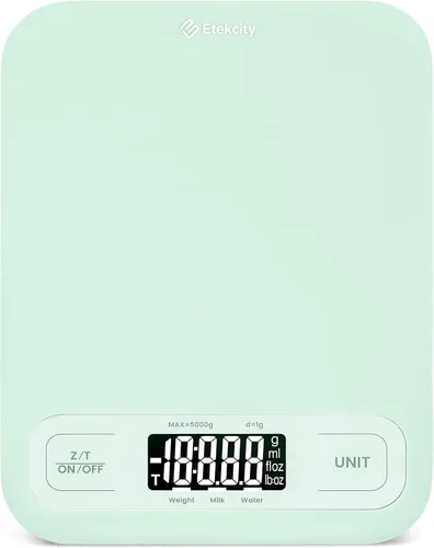 Vista 14 de Etekcity - Báscula de cocina digital de 22 lb, pesa gramos y onzas - Herramienta recargable e impermeable para pérdida de peso, cocina, repostería