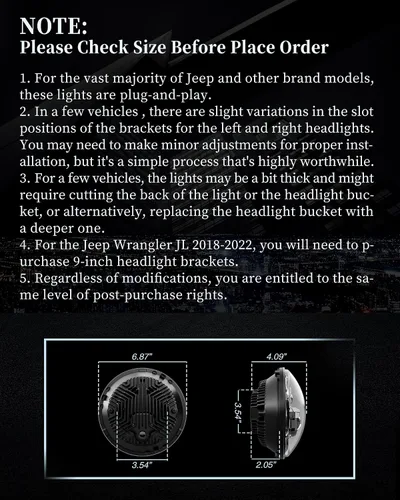 Vista 6 de HWSTAR Par de faros delanteros LED redondos 1000% brillantes antideslumbrantes de 7 pulgadas, compatibles con Jeep Wrangler JK, JKU, TJ, LJ, Chevy