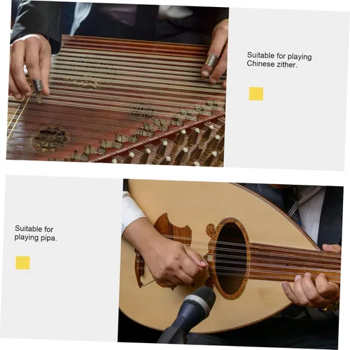 Vista 5 de Pipa Nails - Protectores de dedos, 5 unidades, accesorios ligeros de policarbonato Pipa para Guzheng, rendimiento y práctica de laúd de 0.77 x 0.54