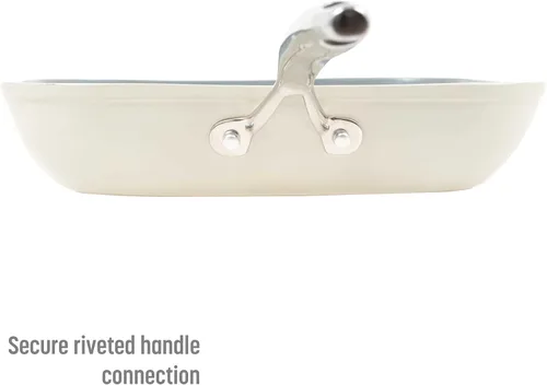 Vista 7 de Goodful Sartén antiadherente de cerámica de 11 pulgadas, ollas y sartenes aptas para lavavajillas, mango de acero inoxidable de agarre cómodo, Crema