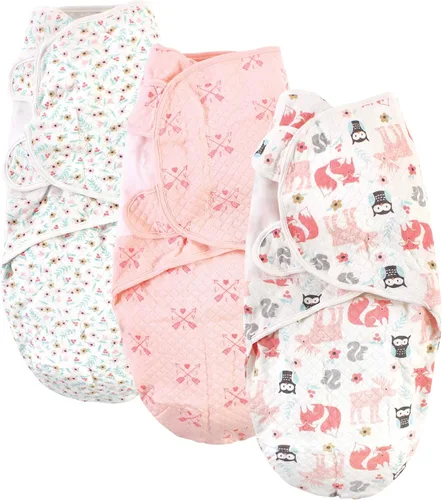 Vista 18 de Hudson Baby Envoltura de algodón acolchada unisex para bebé, 3 unidades, bosque de niños, 0-3 meses