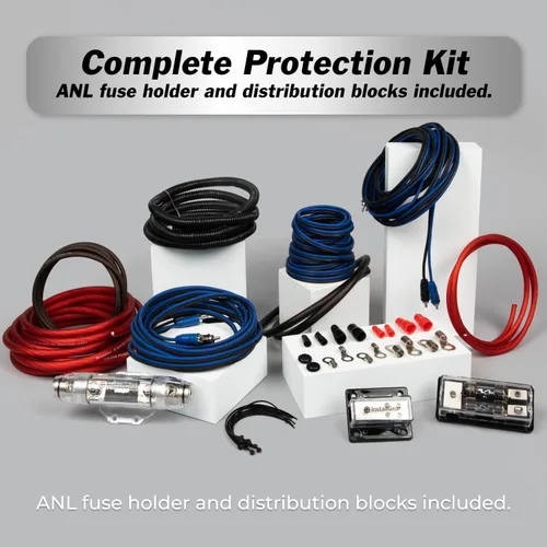 Vista 7 de InstallGear Kit de cableado de amplificador dual calibre 4 - Kit de instalación de amplificador True Spec con cable de tacto suave - Kits de cable