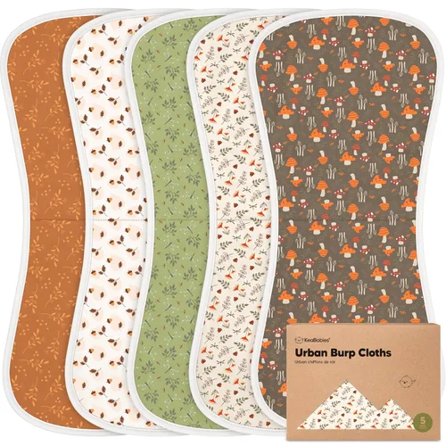 Vista 37 de Paños orgánicos para eructos para bebés niños y niñas, paquete de 5 paños de algodón súper absorbentes para bebés, trapos suaves y afelpados