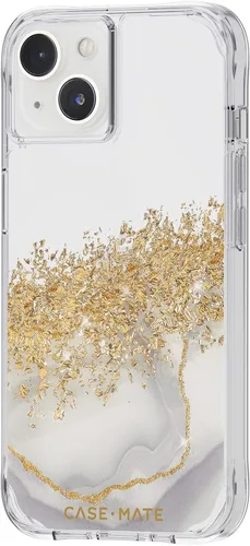 Vista 3 de Case-Mate Funda para iPhone 14/13, mármol de quilates [protección contra caídas de 10 pies] [compatible con carga inalámbrica] Funda de lujo