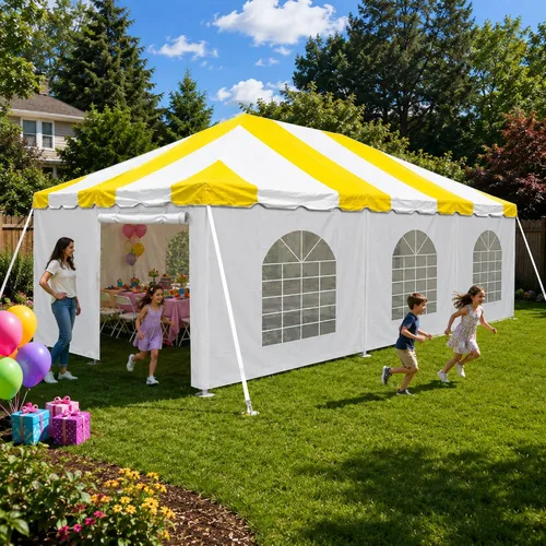 Vista 9 de Party Tents Direct - Toldo con marco de fin de semana, parte superior Blanco