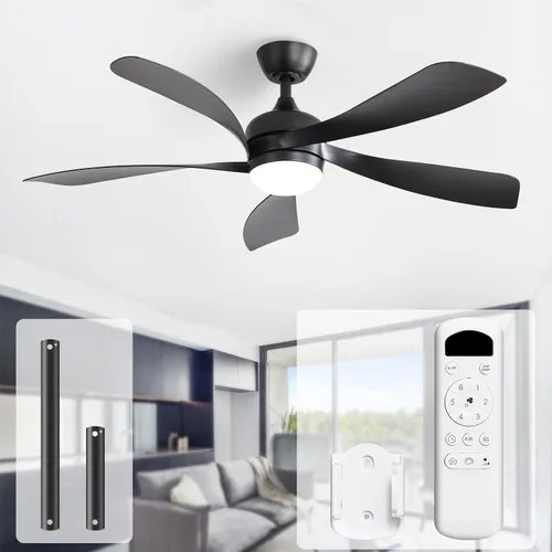 Vista 20 de Sofucor Ventilador de techo inteligente de 52", ventiladores de techo blancos para interiores/exteriores con luces y control remoto, funciona