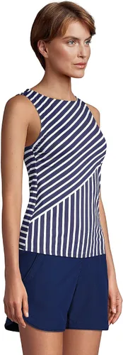 Vista 4 de Lands' End Traje de baño con tirantes ajustables y tirantes ajustables para mujer, resistente al cloro