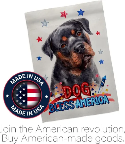 Vista 5 de Breeze Decor Kit de bandera patriótica de caoba rottweiler para casa de jardín, perro, cachorro, pata arruinada, piel canina, mascota, naturaleza