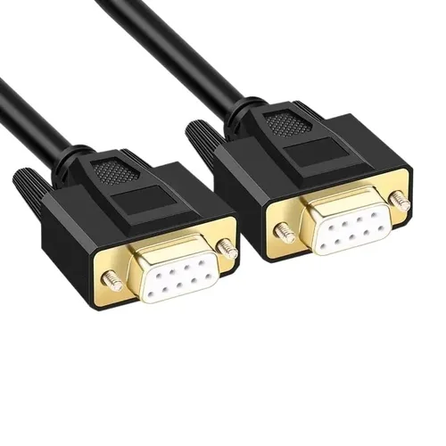 Vista 8 de Cable de extensión de 9 pines DB9 Serial RS232 COM, cable de datos COM de grado industrial hembra a hembra a macho, cable blindado de 9 pines