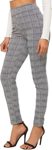 Vista 5 de SweatyRocks - Mallas de estilo informal para mujer, pantalones de trabajo elásticos de cintura alta
