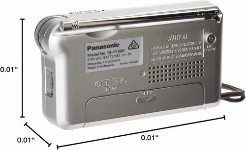 Vista 5 de Panasonic RFP-150D Radio portátil AM/FM de tamaño de bolsillo con pilas (plata/mat)