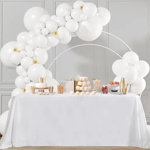 Vista 29 de Pufogu Mantel redondo de lentejuelas negras de 50 pulgadas con purpurina negra para decoración de cumpleaños, boda, despedida de soltera, baby Negro
