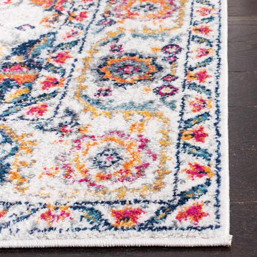 Vista 5 de Safavieh MAD603R - Tapete cuadrado con diseño de medallón oriental desgastado, copo de nieve, colección Madison, no suelta pelos, sala de estar