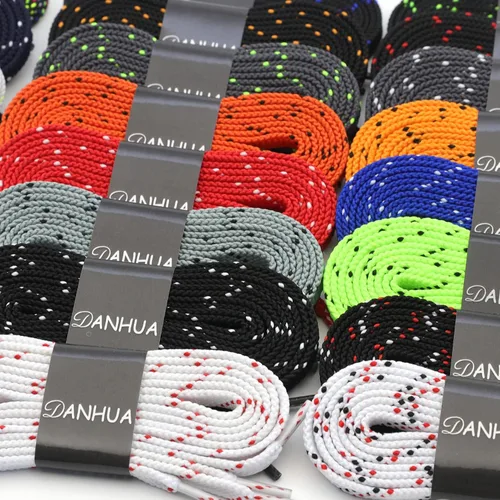 Vista 9 de DANHUA - Cordones de zapato plano multicolor con punto de sarga grueso y encaje, 2 pares