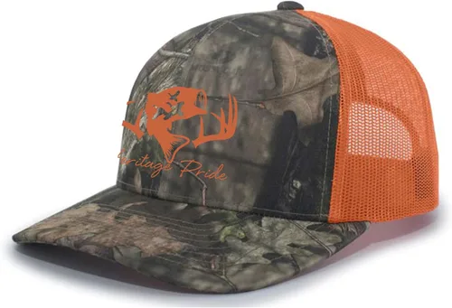Vista 18 de Heritage Pride Sombrero de camionero de malla bordada para hombre de caza de pato de pesca de ciervos