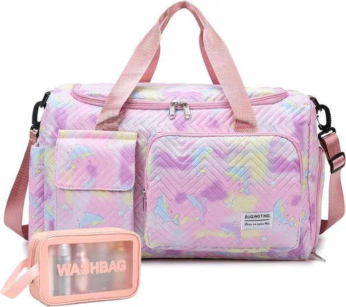 Vista 312 de Pequeña bolsa de gimnasio para mujer, bolsa de viaje con compartimento para zapatos