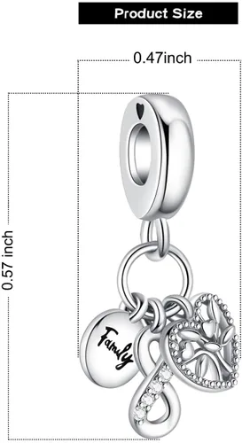 Vista 7 de VALGACLS Dijes de plata de ley 925 con forma de corazón para pulseras y collares, día de San Valentín, día de la madre, joyería para mujer