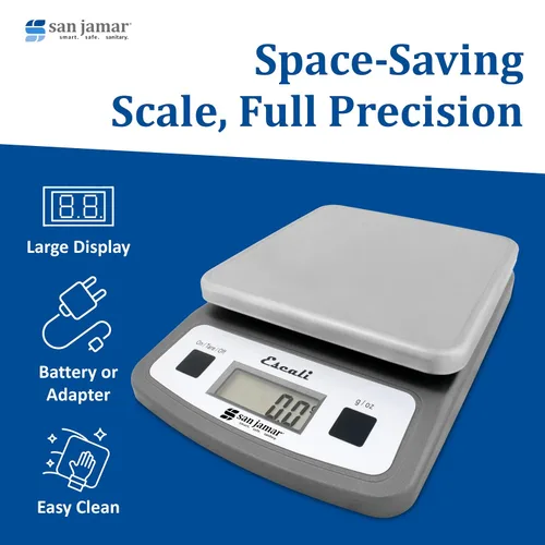 Vista 6 de San Jamar SCDG2LP Báscula digital de bajo perfil para alimentos/cocina, capacidad de 2 libras