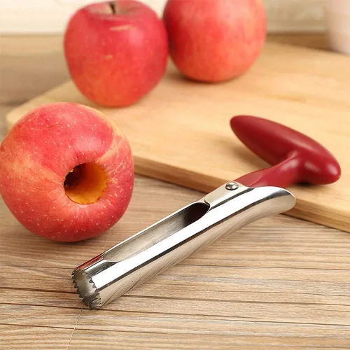 Vista 5 de AKIRO Descorazonador de manzana, herramienta de cocina de acero inoxidable, sembradora de frutas, removedor de núcleo, herramientas de frutas