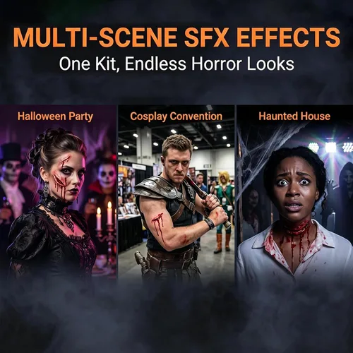 Vista 6 de SFX - Kit de maquillaje de cera de cicatriz de sangre falsa