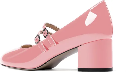 Vista 7 de WAYDERNS Mary Jane - Zapatos de tacón bajo y grueso con correa ajustable para mujer, 2 pulgadas