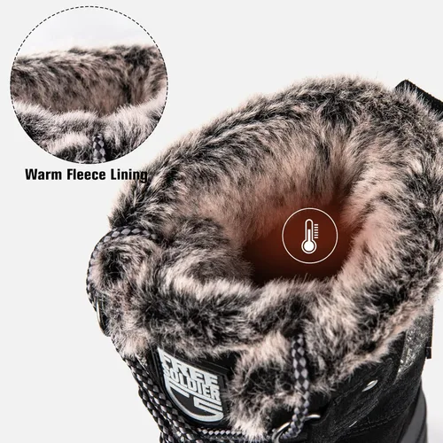 Vista 4 de FREE SOLDIER Botas de nieve impermeables de invierno para mujer, para clima frío, botas de pato de moda para exteriores, cómodas y aisladas