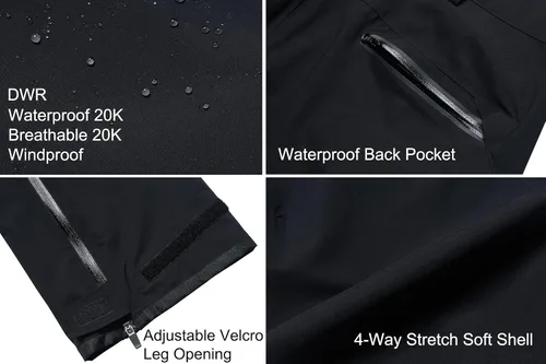 Vista 4 de Pantalones de golf para hombre, impermeables, cómodos, ligeros, transpirables, con bolsillos