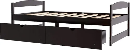 Vista 8 de Harper & Bright Designs Sofá cama de madera tamaño individual con 2 cajones de almacenamiento, sofá cama de doble uso para sala de estar, habitación