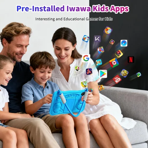 Vista 7 de Tablet Android 10 pulgadas, Android 15,32GB de almacenamiento, cinco núcleos, pantalla HD IPS, cámara dual, WiFi, Bluetooth, control parental, Azul