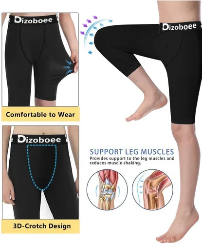 Vista 4 de Dizoboee Pantalones de compresión para niños y jóvenes, leggings de una pierna 34 para deportes, mallas de baloncesto para niños