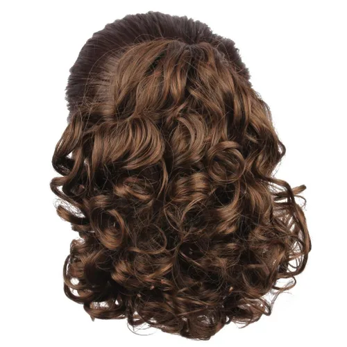 Vista 7 de Postizo de cabello sintético rizado, medida media y larga, de Weken, Negro