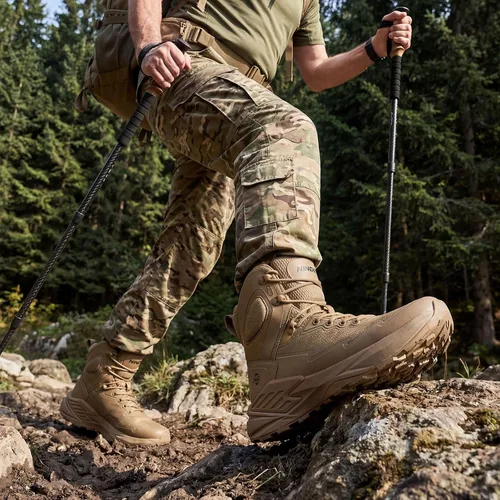 Vista 2 de NINGO Men's Military Tactical Waterproof Boots, Non Slip Work Boots for Men Marrón moca