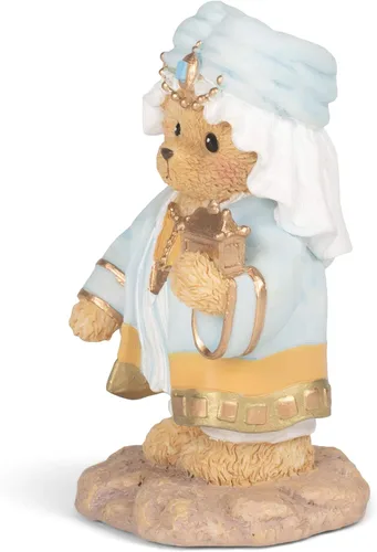 Vista 2 de Roman Peluche apreciado, oso rey con turbante, figura de pesebre, 4 pulgadas de alto, resina y wollastonita, duradero, decoración coleccionable