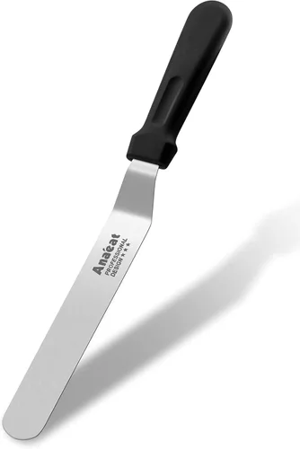 Vista 14 de Anaeat Espátula de glaseado, espátula profesional para tartas angulada y desplazada con hoja de acero inoxidable de 10 pulgadas - Cuchillo de Hoja