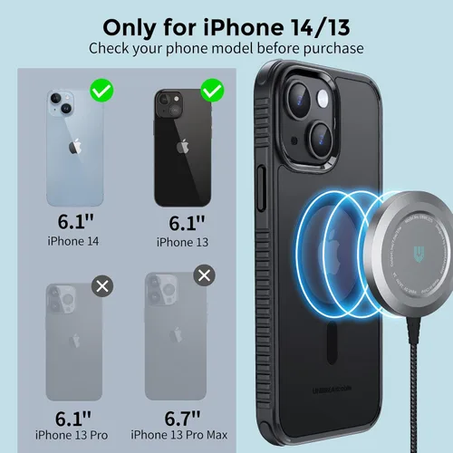 Vista 9 de UNBREAKcable Funda para iPhone 14 y iPhone 13, [Compatible con MagSafe] [Protección a prueba de golpes de grado militar] [Antideslizante] Funda