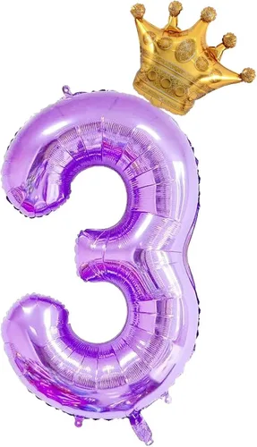 Vista 6 de Juego de globos de corona número 1 de 40 pulgadas, globos decorativos de primer cumpleaños y aniversario de boda, decoraciones de primer cumpleaños.