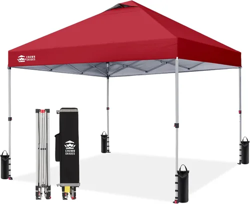 Vista 14 de CROWN SHADES Toldo desplegable de 8 x 8 pulgadas, tienda de campaña de playa con instalación CenterLok de un empuje, parasol fácil para exteriores