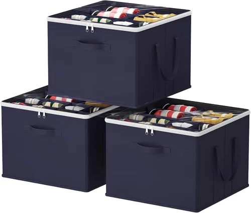 Vista 23 de Lifewit Organizador de almacenamiento de zapatos para armario para 12-16 pares, contenedor de almacenamiento grande de tela con cubierta