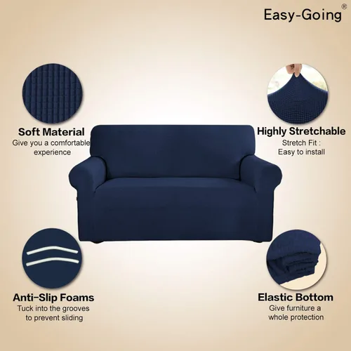 Vista 85 de Easy-Going - Funda elástica sobredimensionada para sofá, 1 pieza, protector muebles, suave, parte inferior elástica, para niños, tela jacquard