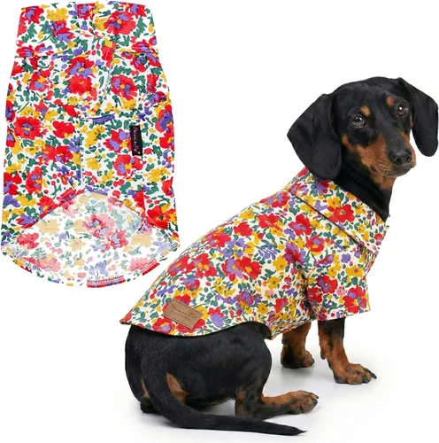 Vista 23 de Parisian Pet Camisa para perro de Amazonia - Ropa de algodón para perros pequeños - Elegante traje tropical para perros - Ropa ligera y suave