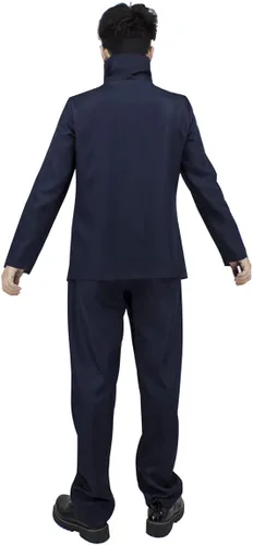 Vista 5 de DigiTizerArt Disfraz de anime para hombre, uniforme de cosplay, disfraz de Halloween, uniforme con máscara de ojos vendados
