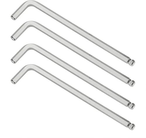 Vista 12 de 4 llaves Allen de extremo de bola de 1/4 pulgadas, llave hexagonal interna SAE, herramienta de reparación de brazo largo en forma de L, CR-V