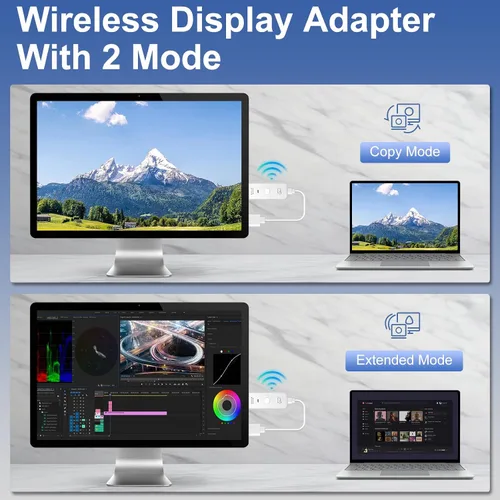 Vista 6 de Adaptador inalámbrico HDMI para pantalla Dongle, 1080P Plug & Play Extensor HDMI Receptor inalámbrico para smartphone/PC/Laptop a