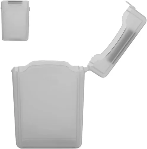 Vista 8 de Caja de protección de disco duro de 3.5 pulgadas, ABS a prueba de golpes, antiestática, para HDD SSD de 3.5 pulgadas, diseño transparente con Gris