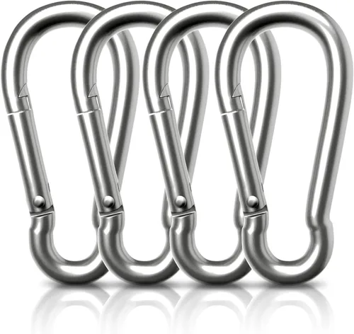 Vista 14 de AUTMATCH Carabiner Clips 3" - Heavy Duty Spring Snap Hook Clips Negro (estilo platy)