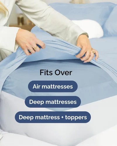 Vista 661 de Extra Deep Twin XL Sheet Set - 3 Piece College Dorm Room - White 01-Blanco