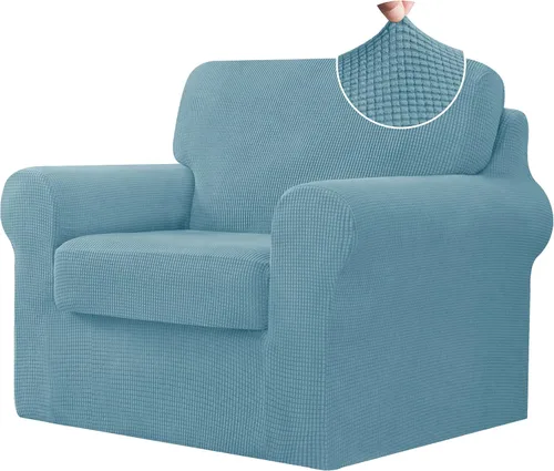 Vista 29 de CHUN YI Fundas para sofá de 7 piezas, lavables, fundas elásticas para sofá de 3 cojines con respaldo y fundas de cojín separados, protector