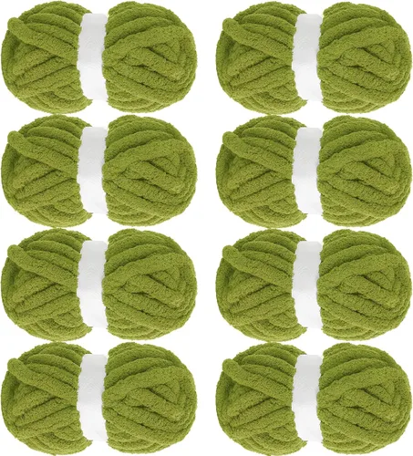 Vista 28 de MABOZOO Paquete de 8 ovillos de hilo grueso surtido para crochet - Chenilla jumbo esponjosa, hilo suave y voluminoso para tejer a mano o con los Rojo