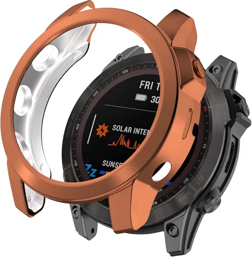 Vista 3 de Funda compatible con Garmin Fenix 7, cubierta protectora chapada en TPU suave, marco protector para Garmin Fenix 7/Fenix 7 Solar/Fenix 7 Sapphire